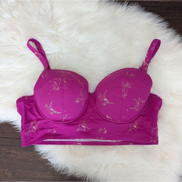 Torrid Raspberry Pink Unicorn Underwire Bikini Top Size 2 / 2X / XXL - Picture 2 of 10
